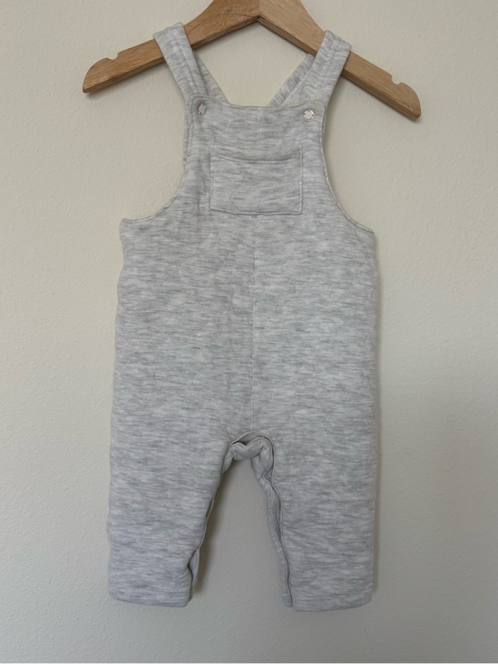 Mon Caramel Light Grey Quilted Overalls with Chest Pocket 6M